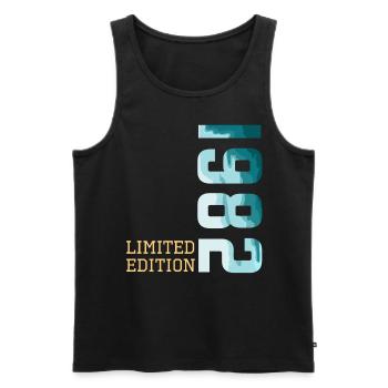1982 Limited Edition - Men's Premium Organic Tank Top - black - Front - Michal (187cm)