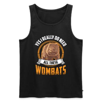 Besoin de tous ces Wombats marsupial Wombat - Débardeur bio Premium Homme - noir - Devant - Michal (187cm)
