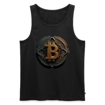 Bitcoin Design für BTC Fans - Männer Premium Bio Tank Top - Schwarz - Vorne - AI Model Male 178 light (178cm)