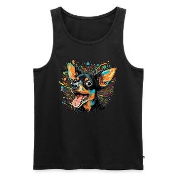 Dog Cartoon Chihuahua Design pour les amoureux des chiens - Débardeur bio Premium Homme - noir - Devant - Michal (187cm)