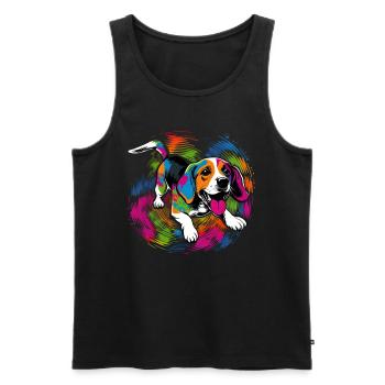 Dog Saying Beagle Design pour les amoureux des chiens - Débardeur bio Premium Homme - noir - Devant - Michal (187cm)