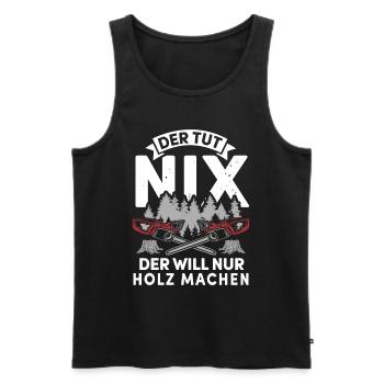 Holz Geschenke Chainsaw Kettensäge Waldarbeiter - Männer Premium Bio Tank Top - Schwarz - Vorne - AI Model Male 178 light (178cm)