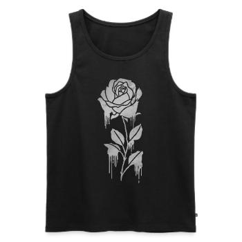 Finnish Goth Aesthetic Gothic Rose Drip Goth - Männer Premium Bio Tank Top - Schwarz - Vorne - AI Model Male 178 light (178cm)