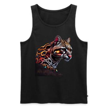 just a boy girl who loves Ocelots Ocelot ocelot ocelot - Men's Premium Organic Tank Top - black - Front - AI Model Male 178 light (178cm)