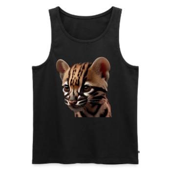 just a boy girl who loves Ocelots Ocelot ocelot ocelot - Men's Premium Organic Tank Top - black - Front - AI Model Male 178 light (178cm)