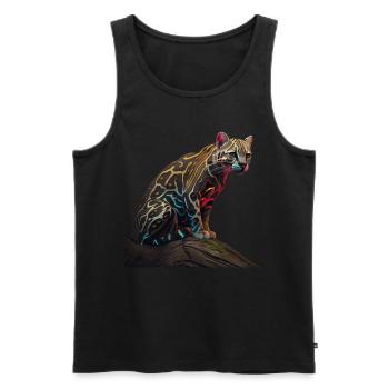 just a boy girl who loves Ocelots Ocelot ocelot ocelot - Men's Premium Organic Tank Top - black - Front - AI Model Male 178 light (178cm)