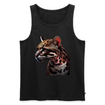 just a boy girl who loves Ocelots Ocelot ocelot ocelot - Men's Premium Organic Tank Top - black - Front - AI Model Male 178 light (178cm)