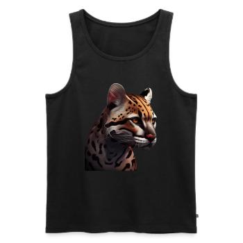 just a boy girl who loves Ocelots Ocelot ocelot ocelot - Men's Premium Organic Tank Top - black - Front - AI Model Male 178 light (178cm)