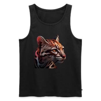 just a boy girl who loves Ocelots Ocelot ocelot ocelot - Men's Premium Organic Tank Top - black - Front - AI Model Male 178 light (178cm)