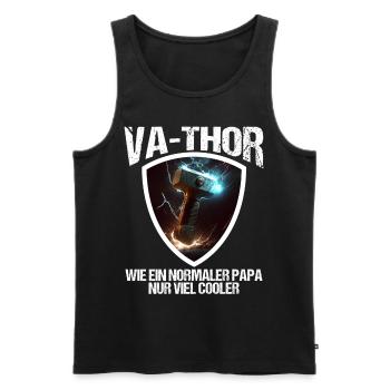Papa Vathor Va Thor Vatertag Vatertagsgeschenk - Männer Premium Bio Tank Top - Schwarz - Vorne - Michal (187cm)