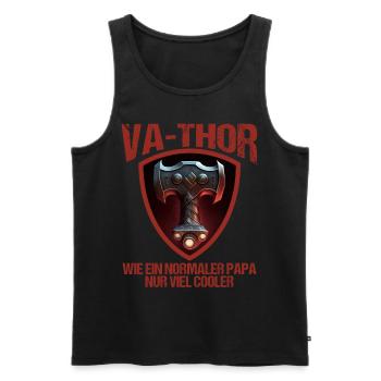 Papa Vathor Va Thor Vatertag Vatertagsgeschenk - Männer Premium Bio Tank Top - Schwarz - Vorne - AI Model Male 178 light (178cm)