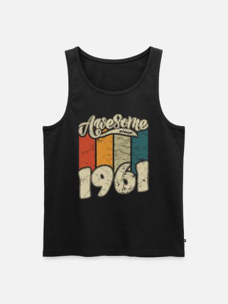 1961 Birthday Awesome since Retro - Men's Premium Organic Tank Top - black