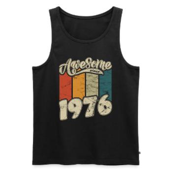 1976 Geburtstag Awesome since Retro - Männer Premium Bio Tank Top - Schwarz - Vorne - Michal (187cm)