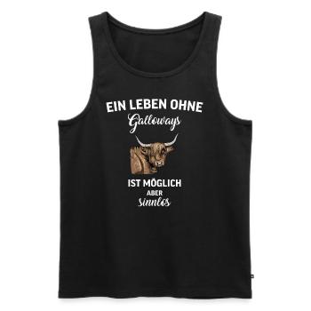 Galloway Rind I Schottland Rinderzucht Geschenk - Männer Premium Bio Tank Top - Schwarz - Vorne - AI Model Male 178 light (178cm)
