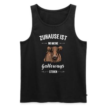 Galloway Rind I Schottland Rinderzucht Geschenk - Männer Premium Bio Tank Top - Schwarz - Vorne - AI Model Male 178 light (178cm)