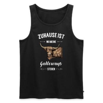 Galloway Rind I Schottland Rinderzucht Geschenk - Männer Premium Bio Tank Top - Schwarz - Vorne - AI Model Male 178 light (178cm)