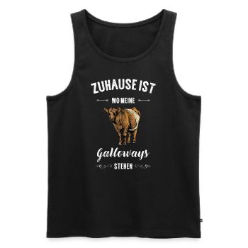 Galloway Rind I Schottland Rinderzucht Geschenk - Männer Premium Bio Tank Top - Schwarz - Vorne - AI Model Male 178 light (178cm)