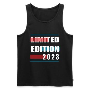 Limited Edition 2023 - Männer Premium Bio Tank Top - Schwarz - Vorne - AI Model Male 178 light (178cm)