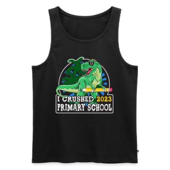 Last Day Of Primary School Graduation 2023 T-Rex - Men's Premium Organic Tank Top - black - Front - Michal (187cm)