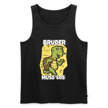Bruder muss los - Männer Premium Bio Tank Top - Schwarz - Vorne - AI Model Male 178 light (178cm)