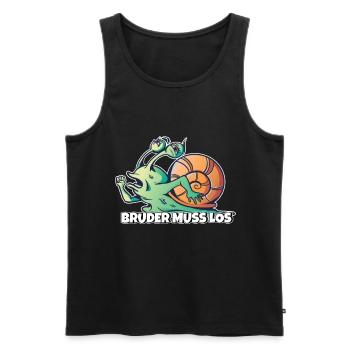 Bruder muss los - Männer Premium Bio Tank Top - Schwarz - Vorne - AI Model Male 178 light (178cm)