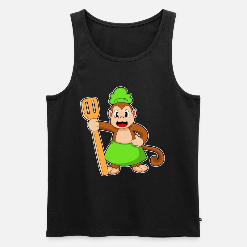 Monkey Cook Spatula - Men's Premium Organic Tank Top - black