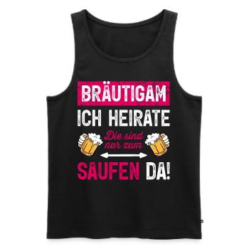 Kostüm Bräutigam T-Shirt Polterabend JGA Männer - Männer Premium Bio Tank Top - Schwarz - Vorne - Michal (187cm)