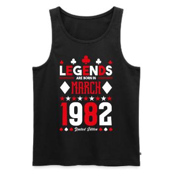 birthday gift March 1982. card games . - Men's Premium Organic Tank Top - black - Front - Michal (187cm)