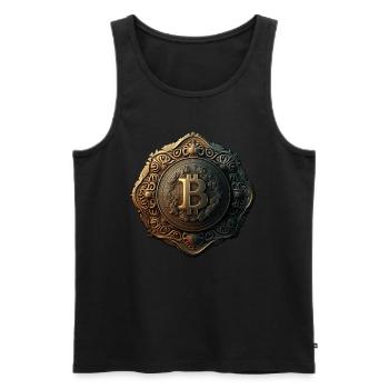Bitcoin Design für BTC Fans - Männer Premium Bio Tank Top - Schwarz - Vorne - AI Model Male 178 light (178cm)