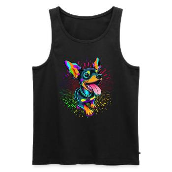 Dog Cartoon Chihuahua Design pour les amoureux des chiens - Débardeur bio Premium Homme - noir - Devant - Michal (187cm)