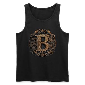 Bitcoin Design für BTC Fans - Männer Premium Bio Tank Top - Schwarz - Vorne - AI Model Male 178 light (178cm)