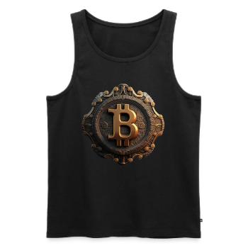 Bitcoin Design für BTC Fans - Männer Premium Bio Tank Top - Schwarz - Vorne - AI Model Male 178 light (178cm)