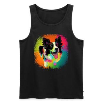 Dog Saying Border Collie Design - Men's Premium Organic Tank Top - black - Front - AI Model Male 178 light (178cm)