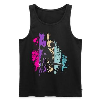 Basketballer Basketball Korb Slamdunk Geschenkidee - Männer Premium Bio Tank Top - Schwarz - Vorne - Michal (187cm)