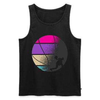 Basketball - BBall - Basket Ball - Basketballer - Männer Premium Bio Tank Top - Schwarz - Vorne - Michal (187cm)