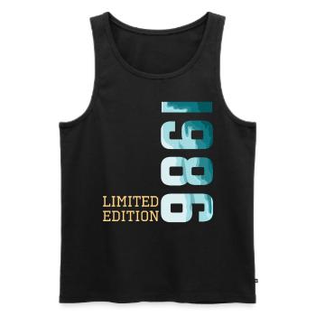 1986 Limited Edition - Men's Premium Organic Tank Top - black - Front - Michal (187cm)