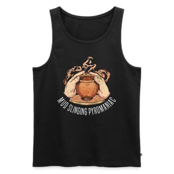 Töpfern Ton Töpferkurs Töpferei Getöpfert - Männer Premium Bio Tank Top - Schwarz - Vorne - AI Model Male 178 light (178cm)