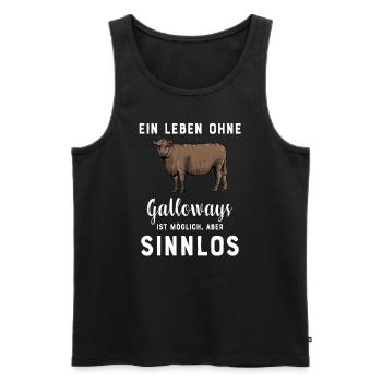 Galloway Rind I Schottland Rinderzucht Geschenk - Männer Premium Bio Tank Top - Schwarz - Vorne - AI Model Male 178 light (178cm)