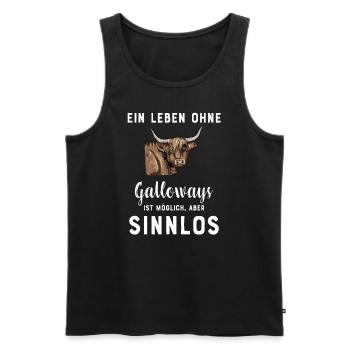 Galloway Rind I Schottland Rinderzucht Geschenk - Männer Premium Bio Tank Top - Schwarz - Vorne - AI Model Male 178 light (178cm)
