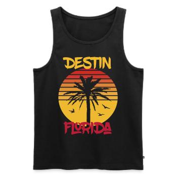 Florida Destin Palmen Ocean Surfing - Männer Premium Bio Tank Top - Schwarz - Vorne - Michal (187cm)