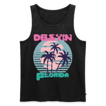 Destin Surf Floride Vacances Palm Beach Ocean - Débardeur bio Premium Homme - noir - Devant - Michal (187cm)