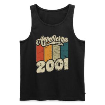 2001 Birthday Awesome since Retro - Men's Premium Organic Tank Top - black - Front - AI Model Male 178 light (178cm)