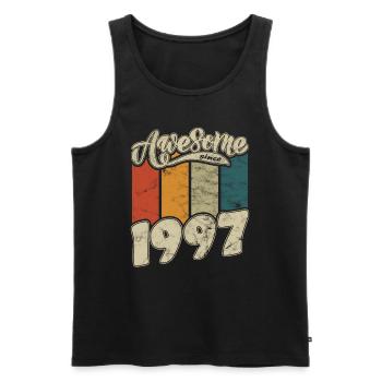 1997 Birthday Awesome since Retro - Men's Premium Organic Tank Top - black - Front - AI Model Male 178 light (178cm)