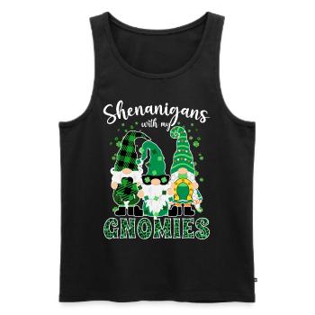 Gnomies Gnomies Gnomies Cadeau de la Saint-Patrick - Débardeur bio Premium Homme - noir - Devant - AI Model Male 178 light (178cm)