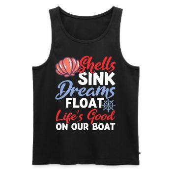 Bateau de vacances Shell Lake Sea Captain - Débardeur bio Premium Homme - noir - Devant - AI Model Male 178 light (178cm)
