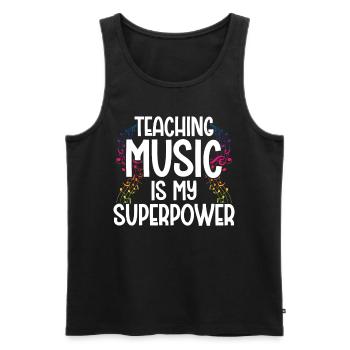 Teaching Music is my Superpower - Männer Premium Bio Tank Top - Schwarz - Vorne - Michal (187cm)