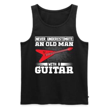 Never underestimate an old Man with a - Men's Premium Organic Tank Top - black - Front - AI Model Male 178 light (178cm)