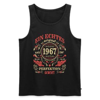 1967 Ein echtes Original seit 1967 - Männer Premium Bio Tank Top - Schwarz - Vorne - AI Model Male 178 light (178cm)