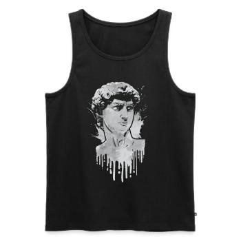 Finnish Goth Aesthetic Gothic David Statue Drip - Männer Premium Bio Tank Top - Schwarz - Vorne - AI Model Male 178 light (178cm)