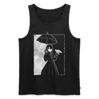 Finlandais Goth Esthétique Goth Anime Fille Gothique - Débardeur bio Premium Homme - noir - Devant - AI Model Male 178 light (178cm)